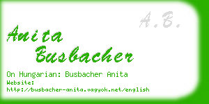 anita busbacher business card